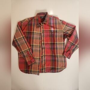 Women's Vintage LizWear Plaid Shirt - Red and Yellow Size Small